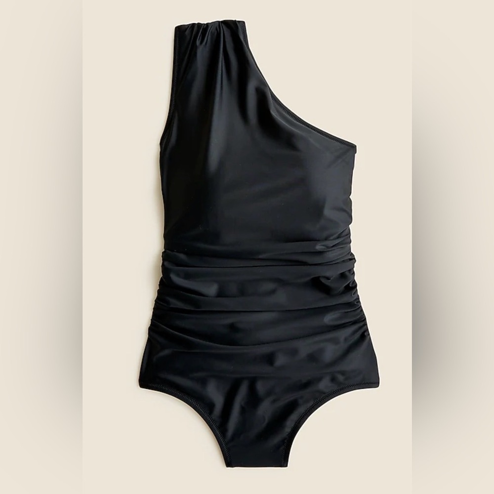 J. Crew Re-Imagine Ruched One Shoulder One Piece Swimsuit